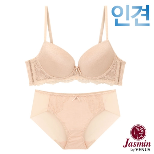 자스민 by 한 인견 노와이어 레이스 윙 브라팬티2종 JBA039 75A-90C