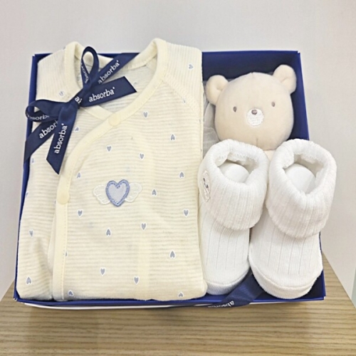 압소바 1 하꼬배냇저고리+커버단말+막대딸랑이세트 3AZA-10105 임신/출산선물