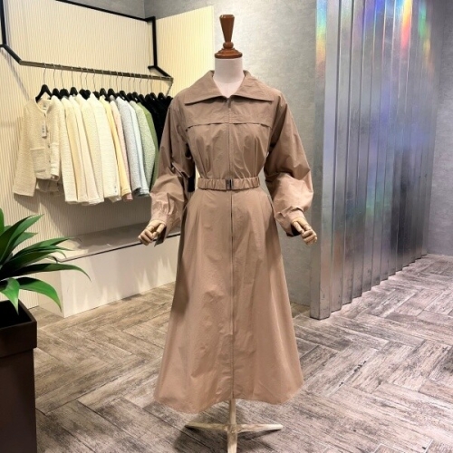 Ab.f.z 집업 벨티드 카라 롱 원피스 AOA5QO01G