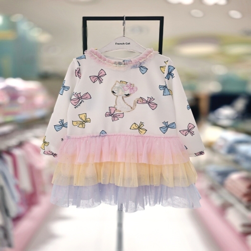 프렌치캣 여아봄신상원피스 IV 리본나염 OP Q61DCO180W2_s