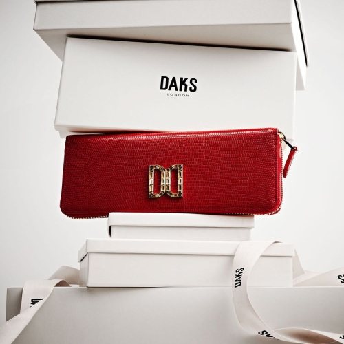 닥스 여성 알렉사 레드 DD로고 지퍼돌이 장지갑 DCWA6E285R2