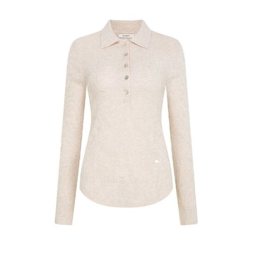 JJ지고트 울 골지 버튼 칼라 풀오버 니트GS3A1PO201