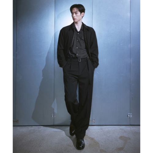 드로우핏 DRW FIT DRAW 서강준 PICK 벨티드 세미 와이드 슬랙스 BLACK DFPT6102GR 183793