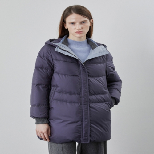 인디안 여성복 중기장 니트카라 후드다운MDBKD4WA101GN