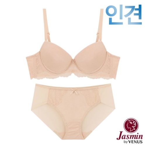 자스민 by 한 인견 와이어 무빙몰드 레이스 윙 브라팬티2종JBA03875A-90C