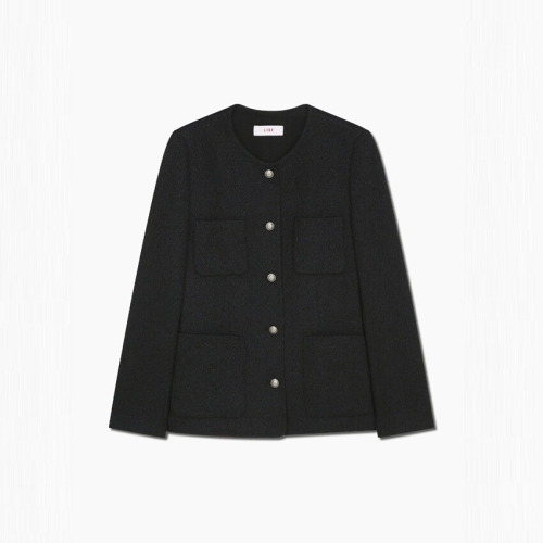 리스트 여성 트위드 라운드넥 하프 자켓 TWWJKQ52080