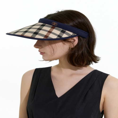 닥스 여성 네이비 체크 썬바이저 DCHE6E101N2