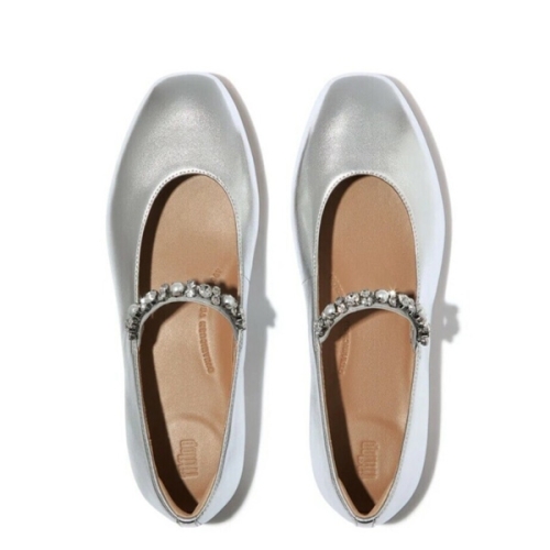 핏플랍 여성 델리카토 크리스탈 레더 발레리나 플랫슈즈_FT61K2M082