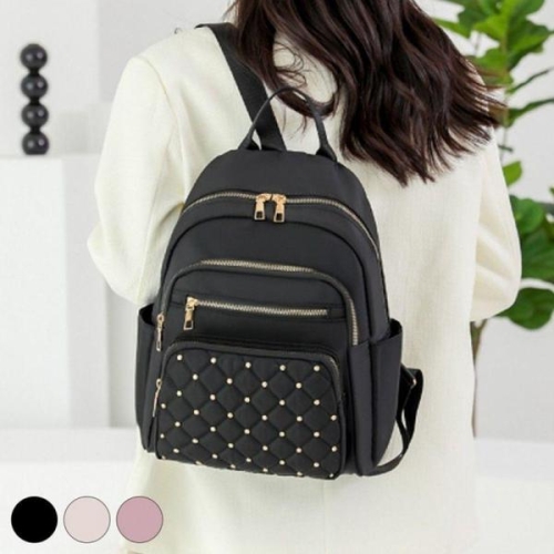 스터드 장식 패턴 퀄팅 디자인 트렌디 백팩 가방 WFM61IH