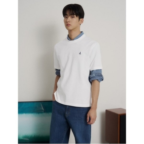 빈폴 멘 Essential 라운드 반소매 티셔츠 화이트 BC6242E721