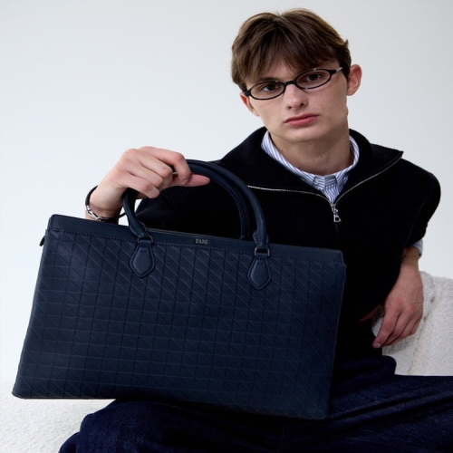 LF 닥스 [GIRD CLASSIC] 다크 그레 패턴 소가죽 서류가방_DBBA6E250G3 (13형)