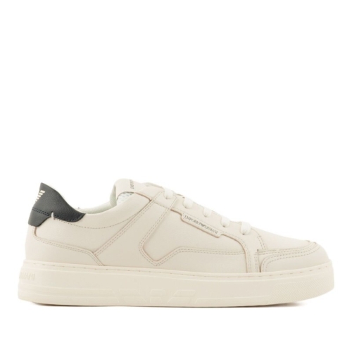 엠포리오아르마니 가죽 로우탑 스니커즈 EM003702 AF19573M0019