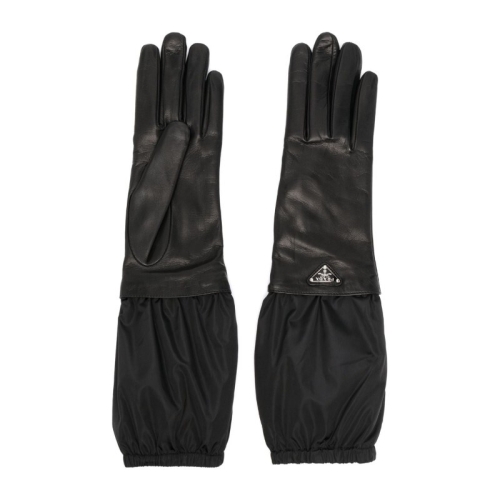 프라다 가죽 캐시미어 트라이앵글 로고 장갑 1GG181 038F0632