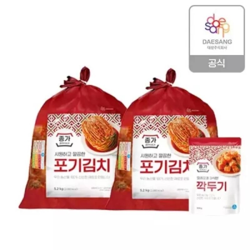 대상 종가 중부식 포기김치 10.4kg + 깍두기 500g