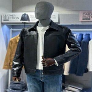 트루젠 리얼레더 천연양가죽 블랙 트러커 블루종 캐주얼 자켓 SI5526015054