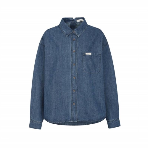 레노마 버튼 포인트 워싱 데님 셔츠-R2G15DST210