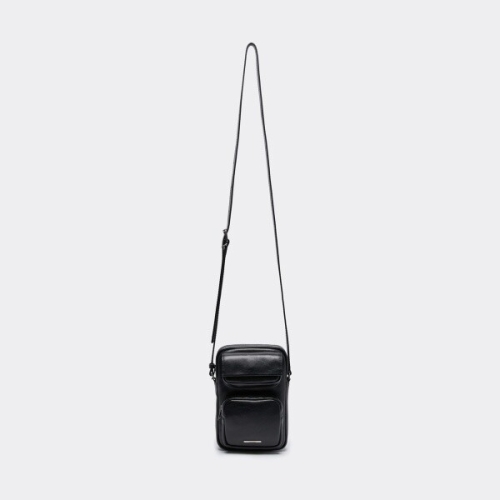 커스텀멜로우 블랙 레더 미니 크로스 백 CABAX25513BKX