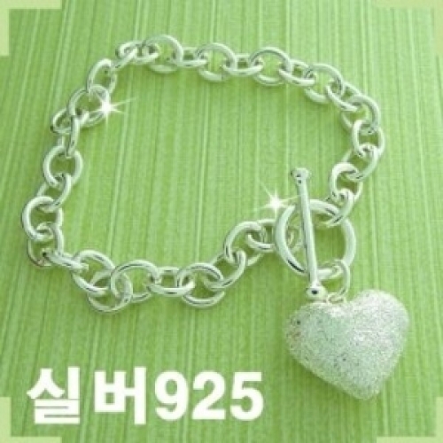 골드조아  무료 고품격 웅장한 통통하트 체인 실버팔찌 50004b 선물용
