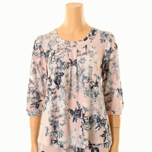 솔브 오르화 폴리스판 로맨틱 꽃나염 여성 상의 SOEV9337FIPCSG