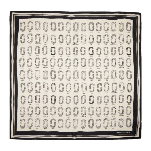 마크제이콥스 여성 오프 화이트 블랙 제이 마크 스카프 261190F029002