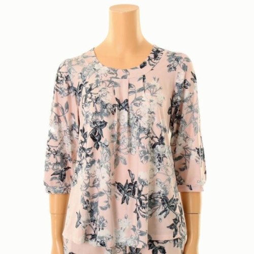 비너스 오르화 폴리스판 로맨틱 꽃나염 여성 상의_C SOEV9337F_IP