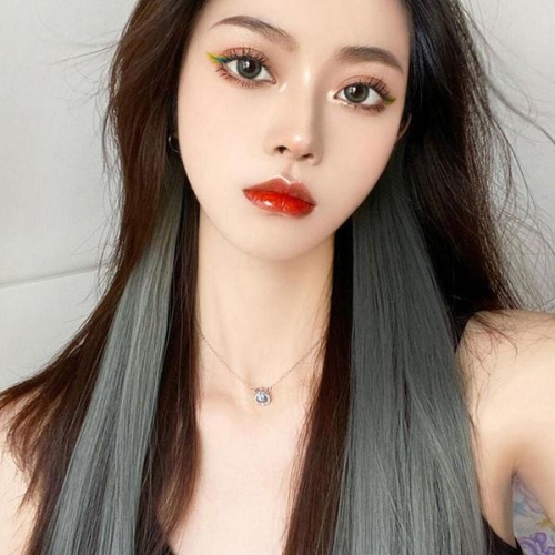 그라데이션 헤어피스 5p 애쉬그레이 투톤가발 부분가 WFM1Y7J