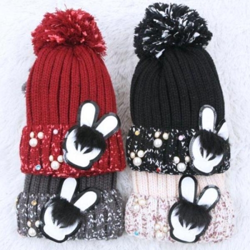 비즈 털모자 방울 귀달이 겨울 스키장모자 WFMB8EU