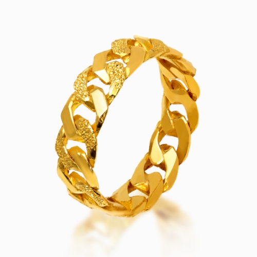 한국금다이아몬드  유광 콤비 체인 반지 3.75g