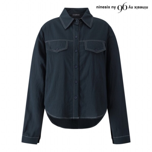 96NY 데일리 카라 페이크 포켓 긴팔 셔츠 NQ1BA006L0