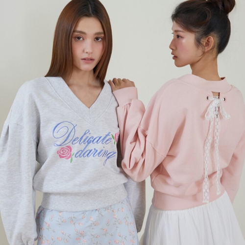 에고이스트 BLUE LABEL 뒷 넥 포인트 스웨트셔츠 ES2OTL04