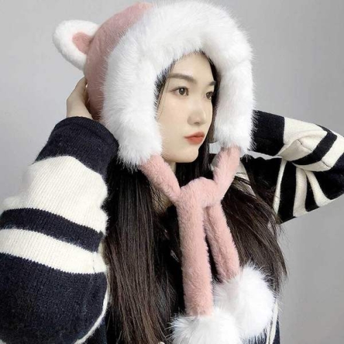 핑크 570JLF26 귀달이 자 곰돌이 군밤 귀마개 귀도리 겨울