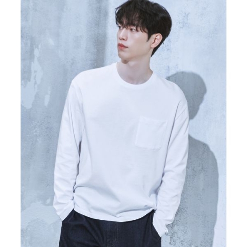 드로우핏 DRW FIT DRAW 서강준 PICK 헤일 코튼 포켓 롱 슬리브 티셔츠 WHITE DFTS6102WH 183712