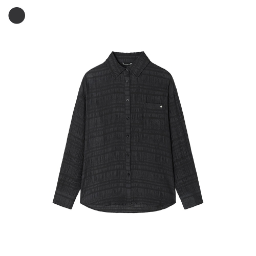 게스 여성 텍스처 베이직 긴팔 셔츠 OQ2W5292