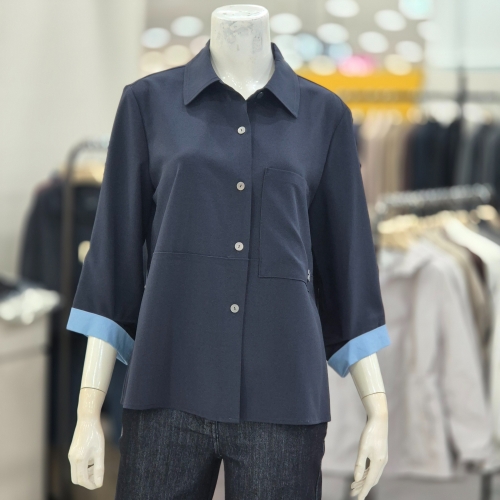 레노마레이디스 소매 배색 셔츠 R2H11WST010