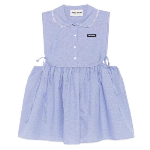 미우미우 숏 원피스 MF6203SOOO 187G F0AZ1 BIANCO AZZURRO