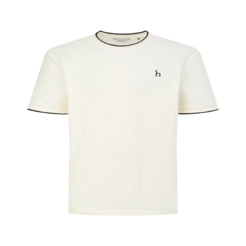 헤지스 남성 티핑 배색 조직감 크루넥 티셔츠 HZTS6B506CR