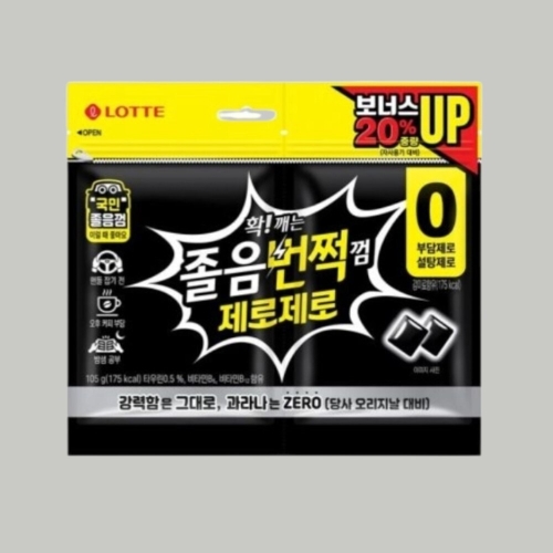 롯데제과  졸음 번쩍껌 제로제로 리필 105g