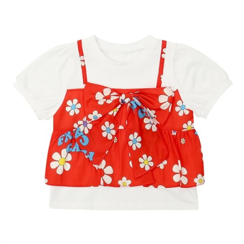 프렌치캣 플라워 뷔스티에 티셔츠 (Q32DAT210)