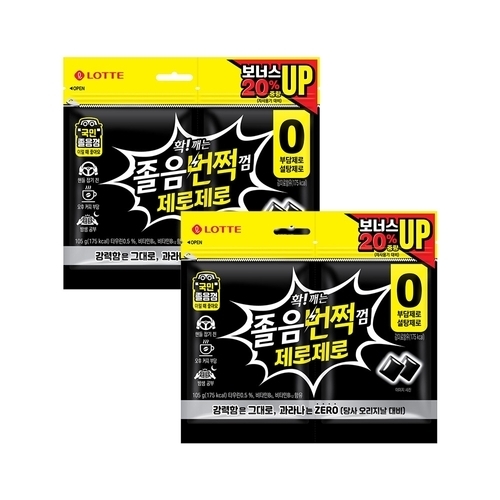 롯데제과  졸음 번쩍껌 제로제로 리필 105g