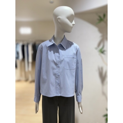 ZOOC 여성 스트라이프 카라 셔츠 Z262MSC305