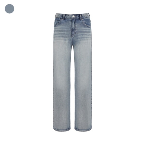 게스 진 여성 M톤 와이드 스트레이트 데님 OQ1D5095