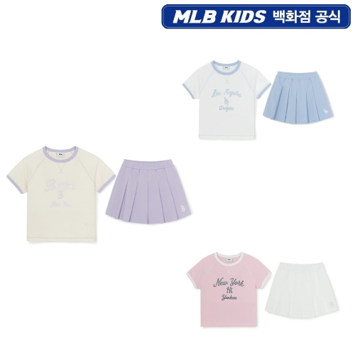 MLB키즈 스포티브 애슬레저 링거 티셔츠세트 여아 3color 7FS1A0363