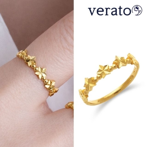 베라토  24K 순금 스타 별 컷팅 볼 반지 1.875g