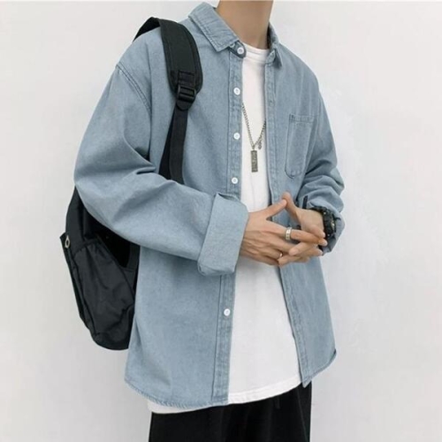 더리스 ERAERA 젠 투톤 올드스쿨올데이 레이어링 데님셔츠 41306293