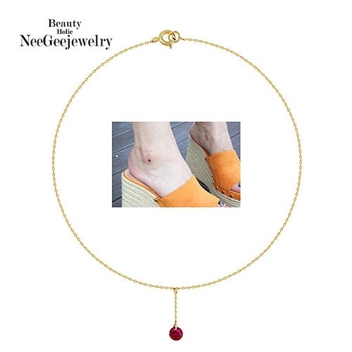 텐바이텐  14K NeeGee GOLD 큐빅 심플 드롭 발찌