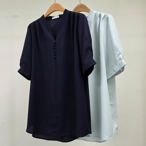 강물처럼 빅사이즈반팔블라우스 U526L508 나르샤주름숄더블라우스 OL 40832290A