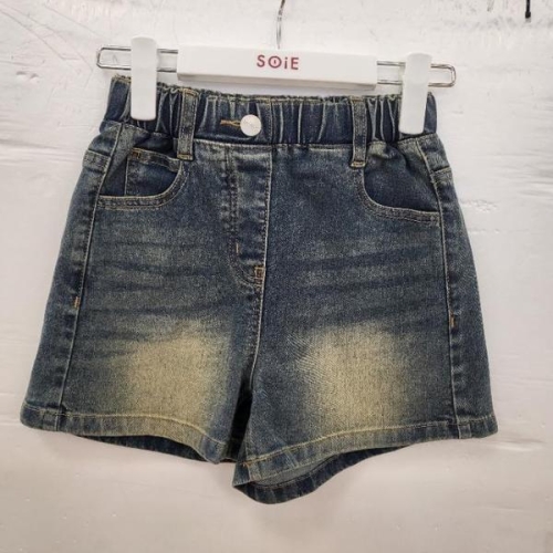 소이 HC22 4부 빈티지 딥블루진 여아 여름용 블루 허리밴드 스판 4부 청반바지 2 S46568926