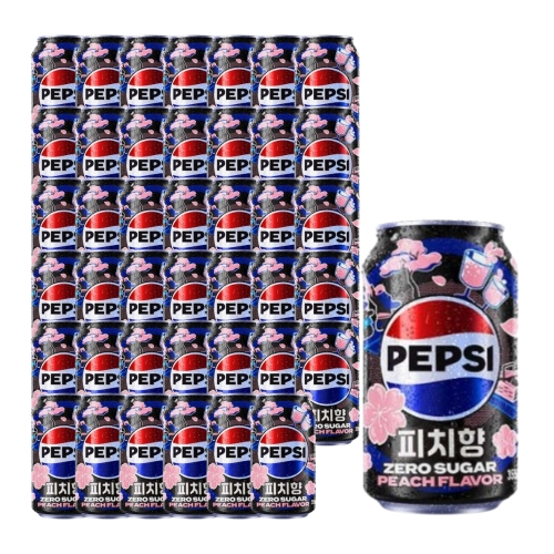 롯데칠성음료 펩시콜라 제로슈거 피치향 355ml