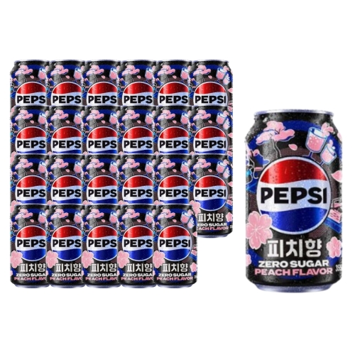 롯데칠성음료 펩시콜라 제로슈거 피치향 355ml