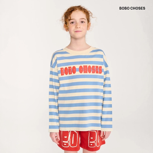 보보쇼즈 Made in Portugal 키즈 모던 스트라이프 긴팔티셔츠 B126SC013